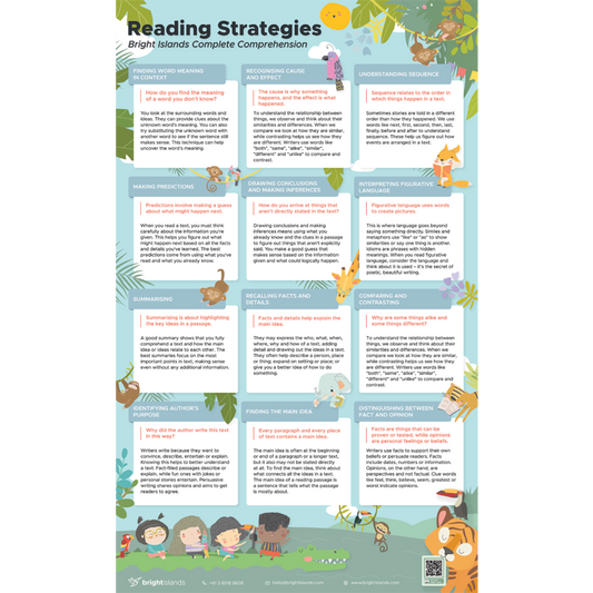 Bright Islands CoCo A1 Poster - 12 Reading Strategies